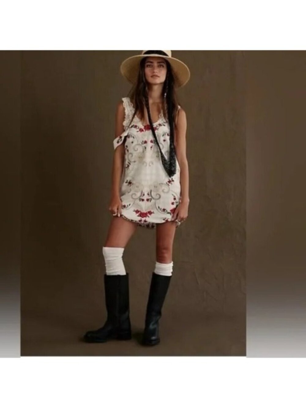 Free People Valeria Mini Dress Festival Boho Chic Embroidered Whimsy Womens S